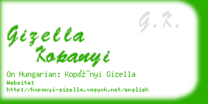 gizella kopanyi business card